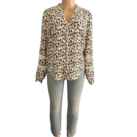 Haver + Blair London Floral Black and White Long Sleeve Top - Picture 2 of 9